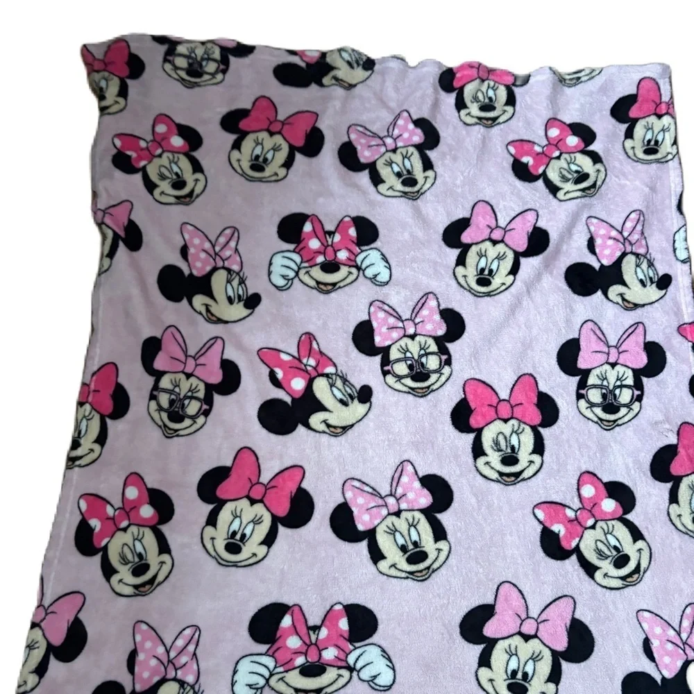 Disney Baby Minnie Mouse Pink Faces Fleece Baby Blanket Lovey Soother Kids